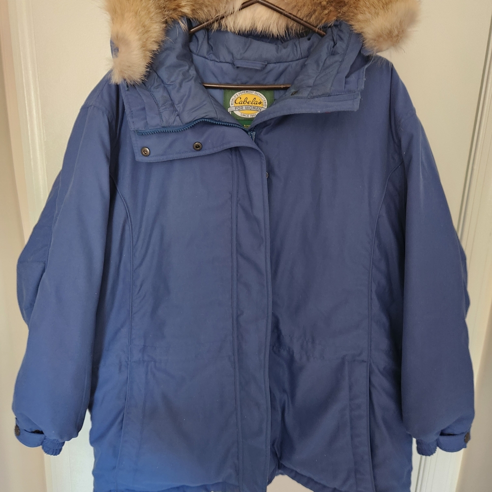 Cabela's Blue Women's Jacket with Faux Fur Hood